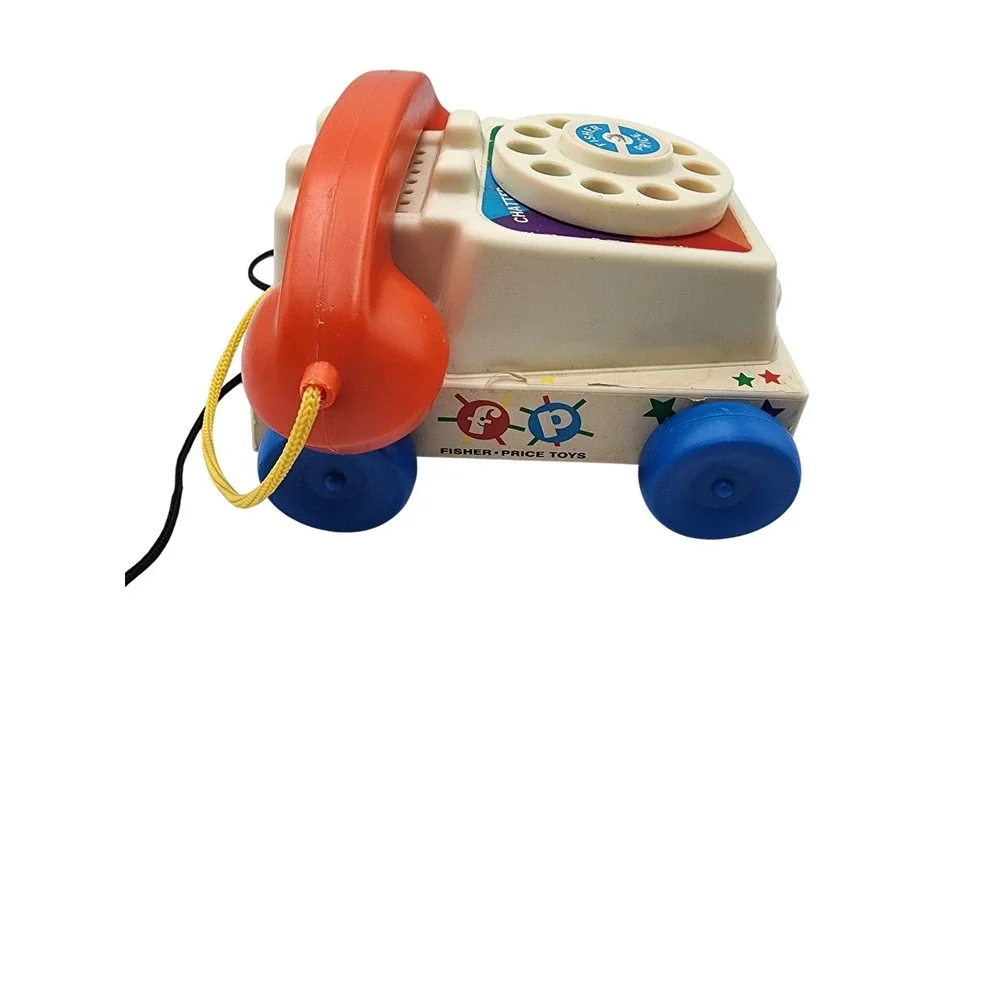 Fisher Price Chatter Telephone Classic Toddler Pull Toy Rotary Dial 2009 Mattel‎